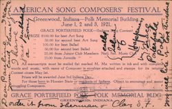 American Song Composers' Festival Postcard