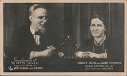 Uncle John and Aunt Minerva Radio Station KMMJ Postcard