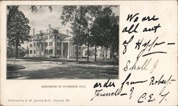 Residence of Governor Hill Postcard
