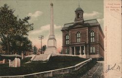 Court House and Monument Bath, ME Postcard Postcard Postcard