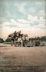 Transporting Canoes to West Branch of Penobscot Postcard