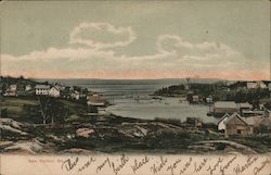 View of Town and Harbor New Harbor, ME Postcard Postcard Postcard