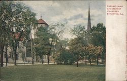 Presbyterian and Baptist Churches Evanston, IL Postcard Postcard Postcard