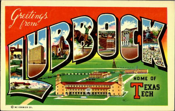 Greetings from Lubbock Texas Standard Postcard 