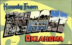 Howdy From Durant Oklahoma Postcard Postcard