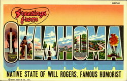 Greetings From Oklahoma Postcard
