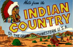Hello From The Indiana Country Native Americana Postcard Postcard