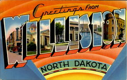 Greetings From Williston Postcard