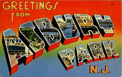 Greetings From Asbury Park New Jersey Postcard Postcard