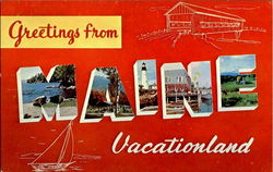 Greetings From Maine Postcard