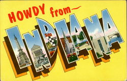 Howdy From Indiana Postcard