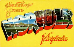 Greetings From Norfolk Virginia Postcard 