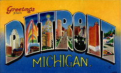 Greetings From Detroit Michigan Postcard Postcard