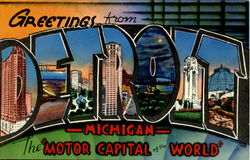 Greetings From Detroit Postcard
