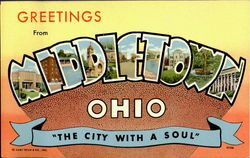 Greetings From Middletown Ohio Postcard Postcard