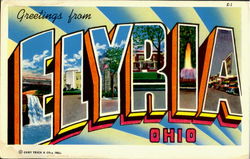 Greetings From Elyria Ohio Postcard Postcard