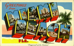 Greetings From Miami Beach Florida Postcard Postcard