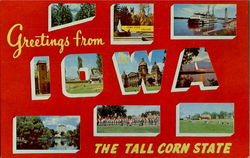 Greetings From Iowa Postcard