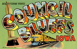 Greetings From Council Bluffs Postcard