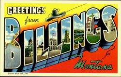 Greetings From Billings Montana Postcard Postcard