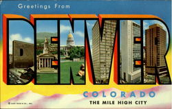 Greetings From Denver Postcard
