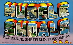 Greetings From Muscle Shoals Alabama Postcard Postcard