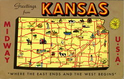 Greetings From Kansas Postcard