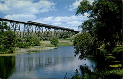 Hi-Line Bridge, Chautauqua Park Valley City, ND Postcard Postcard