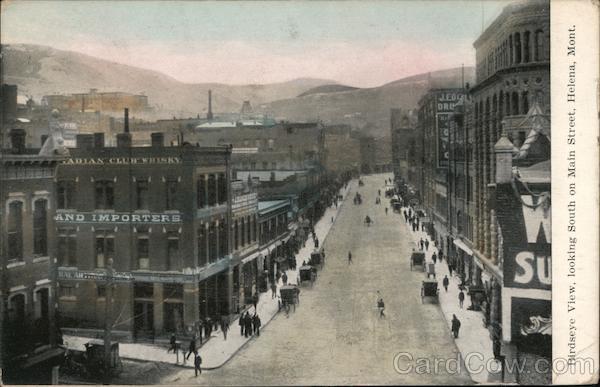 Birdseye view, looking South on Main Street Helena Montana