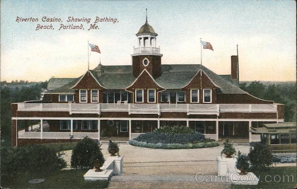 Riverton Casino, Showing Bathing Beach Portland Maine