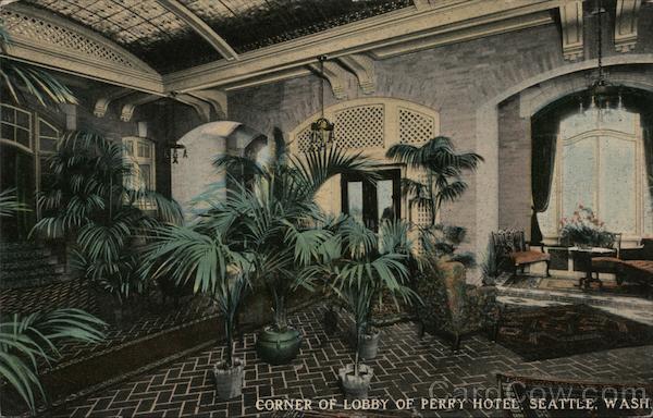 Corner of Lobby of Perry Hotel Seattle Washington