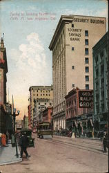 Spring St. Looking North From Sixth St. Postcard