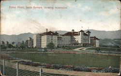 Potter Hotel Showing Mountains Postcard