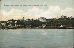 Memorial High School and Notre Dame Chippewa Falls, WI Postcard Postcard Postcard