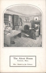 The Alcott House, Mrs. Alcott in the Library Concord, MA Postcard Postcard Postcard