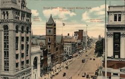 Broad Street, North toward Military Park Postcard