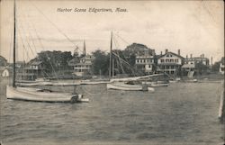 Harbor Scene Edgartown, MA Postcard Postcard Postcard