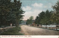 Boulevard and Boat House, Whalom Park Postcard