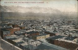 View of Butte, Mont. with main range of Rockies in distance Postcard