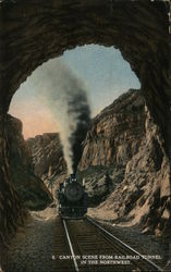 Canyon Scene from Railroad Tunnel in the Northwest Postcard