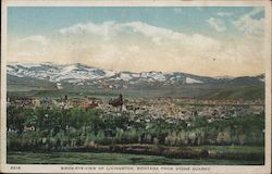 Birds-eye-view of Livingston, Montana from Stone Quarry Postcard