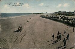 Coming down the line, 100 miles an hour Postcard