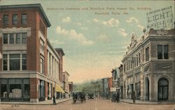 Mechanics Institute and Rumford Falls Power Co. Building Postcard