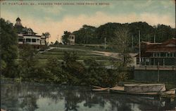 Riverton Park Casino, From Pride's Bridge Portland, ME Postcard Postcard Postcard