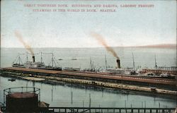 Great Northern Dock, Minnesota and Dakota, Largest Freight Steamers in the World in Dock Postcard