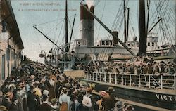 Wharf Scene, S.S. "Victoria" Leaving for Nome Postcard