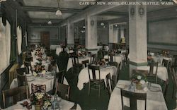 Cafe of New Hotel Calhoun Postcard