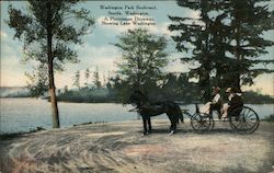 Washington State Park Boulevard - A picturesque driveway, showing Lake Washington Seattle, WA Postcard Postcard Postcard