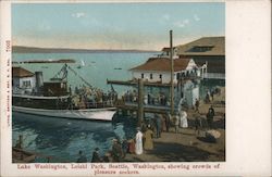 Lake Washington, Leishi Park, showing crowds of pleasure seekers Postcard