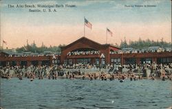 The Alki Beach, Municipal Bath House Postcard